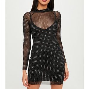 Black dress Carli Bybel x Missguided hot fix dress
